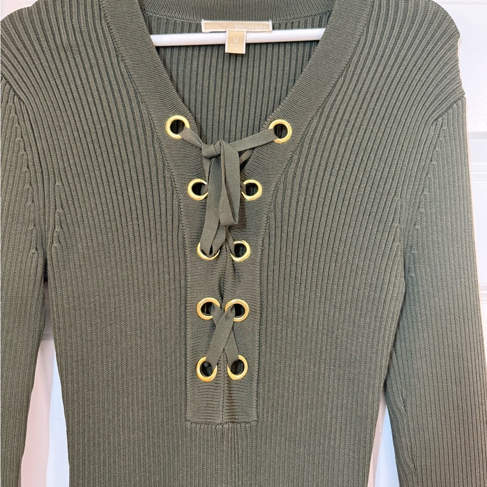 Michael Kors Olive Green Midi Dress